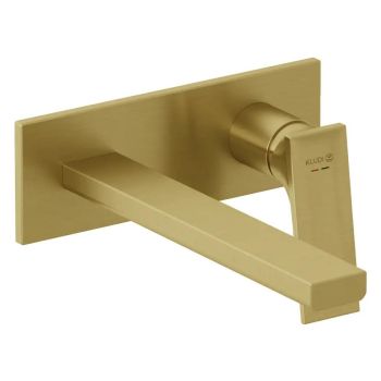  - KLUDI DECUS ścienna bateria umywalkowa ,wylewka 24 cm złoty szczotkowany 54245N075 - 54245N075 - Łazienki Szydłowski