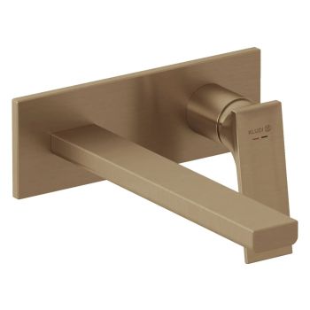 - KLUDI DECUS ścienna bateria umywalkowa ,wylewka 24 cm brąz szczotkowany 54245N175 - 54245N175 - Łazienki Szydłowski