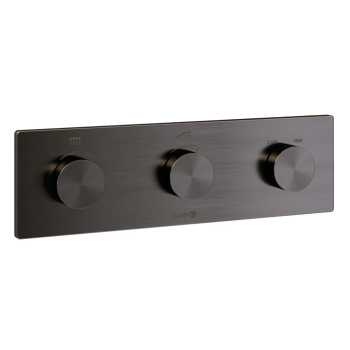 - KLUDI PUSHTRONIC elektroniczny termostat podtynkowy czarny szczotkowany 38300N2-00 - 38300N200 - Łazienki Szydłowski