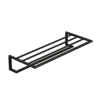 - KLUDI Vela R wieszak na ręcznik z półką 60 cm czarny szczotkowany 58989N2 - 58989N2 - Łazienki Szydłowski
