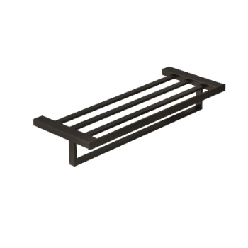- KLUDI Vela C wieszak na ręcznik z półką 60 cm czarny szczotkowany 31989N2 - 31989N2 - Łazienki Szydłowski