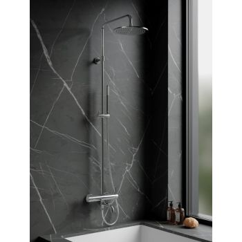  - OMNIRES Y bateria wannowa z zestawem natryskowym z deszczownicą  chrom Y1234MCR - Y1234MCR - Łazienki Szydłowski