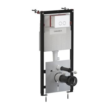  - OMNIRES STRONGFRAME ECO stelaż podtynkowy  + STEEL-R45 przycisk spłukujący ze stali nierdzewnej w kolorze biały mat STFWCECO1R45RWM - STFWCECO1R45-RWM - Łazienki Szydłowski