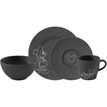 - Villeroy&Boch Manufacture Mickey Mouse Zestaw śniadaniowy 4 częściowy czarny 1047198704 - 1047198704 - Łazienki Szydłowski