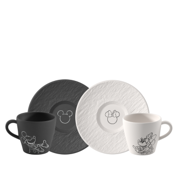  - Villeroy&Boch Manufacture Mickey Mouse Filiżanki do kawy ze spodkiem - 4 części czarno-biały, 1047198519 - 1047198519 - Łazienki Szydłowski