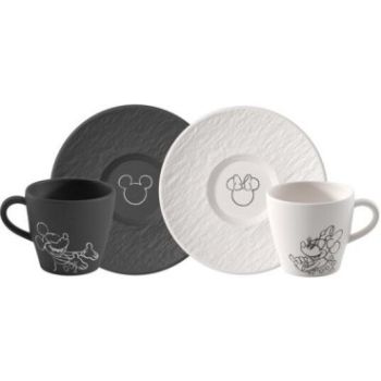 - Villeroy&Boch Manufacture Mickey Mouse Filiżanka do espresso ze spodkiem czarno-biały, 1047198520 - 1047198520 - Łazienki Szydłowski