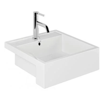 - KLUDI RESA umywalka ceramiczna 46 x 46 cm częściowo wpuszczana w blat biała 57W0143 - 57W0143 - Łazienki Szydłowski
