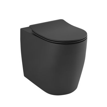 - KLUDI RESA R miska ceramiczna WC stojąca bez deski sedesowej czarny mat 23WCB0439 - 23WCB0439 - Łazienki Szydłowski