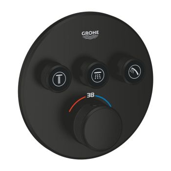  - Grohe-Grohtherm SmartControl Bateria termostatyczna do obsługi trzech wyjść wody czarny mat 291212430 - 291212430 - Łazienki Szydłowski