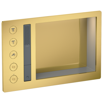 - AXOR Incava System prysznicowy 600/390 z baterią termostatyczną do 3 odbiorników do wersji z oświetleniem złoty optyczny szczotkowany 35740250 - 35740250 - Łazienki Szydłowski