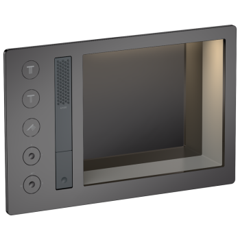 - AXOR Incava System prysznicowy 600/390 z baterią termostatyczną do 3 odbiorników do wersji z oświetleniem czarny chrom polerowany 35740330 - 35740330 - Łazienki Szydłowski