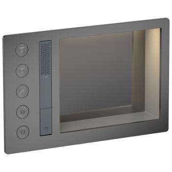 - AXOR Incava System prysznicowy 600/390 z baterią termostatyczną do 3 odbiorników do wersji z oświetleniem czarny chrom szczotkowany 35740340 - 35740340 - Łazienki Szydłowski