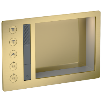 - AXOR Incava System prysznicowy 600/390 z baterią termostatyczną do 3 odbiorników do wersji z oświetleniem mosiądz szczotkowany 35740950 - 35740950 - Łazienki Szydłowski
