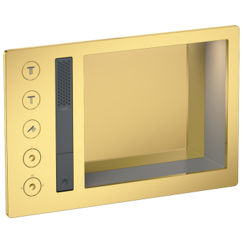 - AXOR Incava System prysznicowy 600/390 z baterią termostatyczną do 3 odbiorników do wersji z oświetleniem złoty optyczny polerowany 35740990 - 35740990 - Łazienki Szydłowski