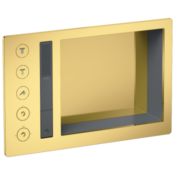 - AXOR Incava System prysznicowy 600/390 z baterią termostatyczną do 3 odbiorników złoty optyczny polerowany 35751990 - 35751990 - Łazienki Szydłowski