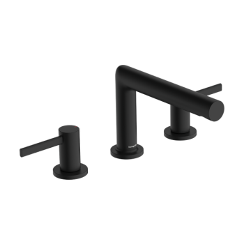  - HANSGROHE Zesis S 3-otworowa bateria umywalkowa 100 z kompletem odpływowym z cięgłem czarny mat 74733670 - 74733670 - Łazienki Szydłowski