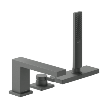 - HANSGROHE Tecturis E 3-otworowa bateria na brzeg wanny, czarny chrom szczotkowany 73443340 - 73443340 - Łazienki Szydłowski