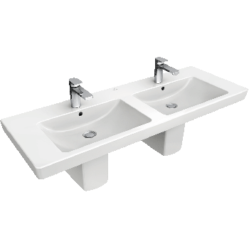 - VILLEROY&BOCH Subway 2.0 Umywalka meblowa podwójna 130 x 47 cm biała 7175D001 - 7175D001 - Łazienki Szydłowski