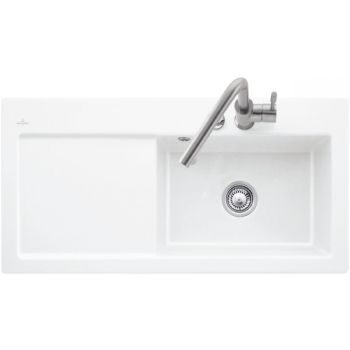 - VILLEROY&BOCH Subway 60 XL Zlewozmywak do wbudowania 100 x 51cm ( L ), biały z powłoką ceramicplus 671802R1 - 671802R1 - Łazienki Szydłowski