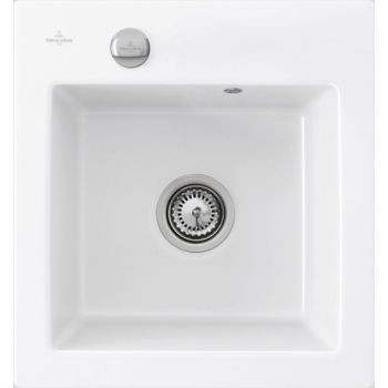 - VILLEROY&BOCH Subway XS Zlewozmywak do wbudowania, 47,5 x 51 cm, biały z powłoką ceramicplus 678101R1 - 678101R1 - Łazienki Szydłowski