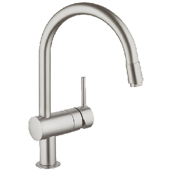 - GROHE- Minta bateria kuchenna z wyciąganą wyklewką stal nierdzewna 32918DC0 - 32918DC0 - Łazienki Szydłowski