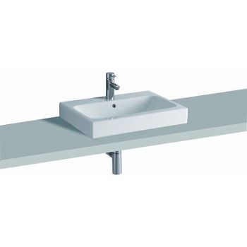  - GEBERIT iCon Umywalka nablatowa 60x48,5 cm, z otworem i przelewem biała z powłoka keratect 124560600 - 124560600 - Łazienki Szydłowski