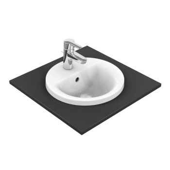 - IDEAL STANDARD CONNECT okrągła umywalka wpuszczana w blat 38cm z otworem na baterię biała E504101 - E504101 - Łazienki Szydłowski