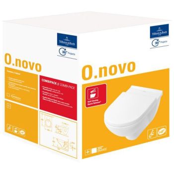 - VILLEROY&BOCH O.Novo Muszla wisząca wc 49 x 36 cm w komplecie z deską wolnoopadającą kolor biały 5688H101 - 5688H101 - Łazienki Szydłowski