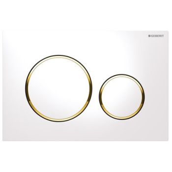 - GEBERIT Sigma 20 Przycisk spłukujący ,biały / złoty błyszczacy / biały 115882KK1 - 115.882.KK.1 - Łazienki Szydłowski