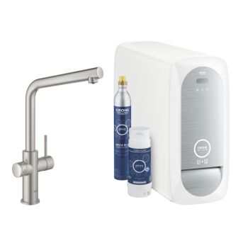 - GROHE-Blue Home bateria kuchenna z funkcją filtra bez wyciaganej wylewki Kolor stal nierdzewna 31454DC1 - 31454DC1 - Łazienki Szydłowski
