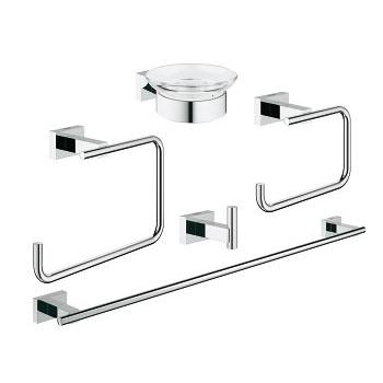 - GROHE-Essentials Cube zestaw akcesoriów łazienkowych 5 w 1 chrom 40758001 - 40758001 - Łazienki Szydłowski