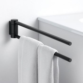  - KEUCO PLAN Black Selection Wieszak na ręcznik 2-ramienny 438 mm czarny mat 14918370000 - 14918370000 - Łazienki Szydłowski