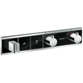 - HANSGROHE RainSelect Bateria termostatyczna do 2 odbiorników czarny/chrom 15355600 - 15355600 - Łazienki Szydłowski