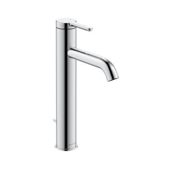 - DURAVIT C.1 bateria umywalkowa L, z korkiem automatycznym, chrom C11030001010 - C11030001010 - Łazienki Szydłowski