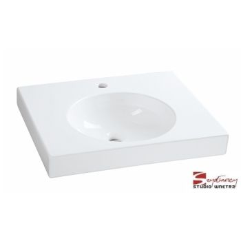  - GEBERIT PRECIOSA 2 Umywalka 60 x 50 cm, z otworem, bez przelewu, biała z powloką keratect 123262600 - 123262600 - Łazienki Szydłowski