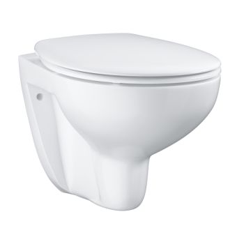 - GROHE-Bau Ceramic Miska WC bez kołnierza do montażu ściennego z deską wolnoopadającą biała 39351000 - 39351000 - Łazienki Szydłowski