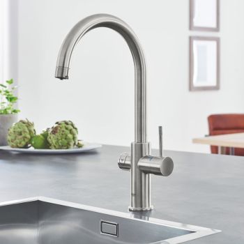 - GROHE-Blue Home bateria kuchenna z funkcją filtra Kolor stal nierdzewna 31455DC1 - 31455DC1 - Łazienki Szydłowski