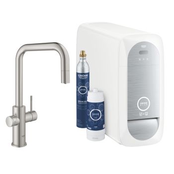 - GROHE-Blue Home bateria kuchenna z funkcją filtra Kolor stal nierdzewna 31543DC0 - 31543DC0 - Łazienki Szydłowski
