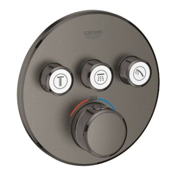 - GROHE-SmartControl Bateria termostatyczna do obsługi trzech wyjść wody kolor grafit szczotkowany 29121AL0 - 29121AL0 - Łazienki Szydłowski