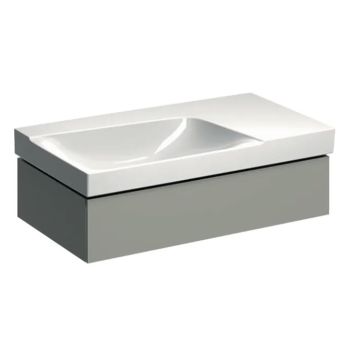 - GEBERIT Xeno2 Szafka pod umywalkę 90 cm lewa, 1 szuflada, ciepły szary mat 500513001 - 500.513.00.1 - Łazienki Szydłowski