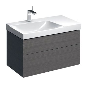 - GEBERIT Xeno2 Szafka pod umywalkę 90 cm lewa, 2 szuflady, szary mat płótno 500515431 - 500.515.43.1 - Łazienki Szydłowski