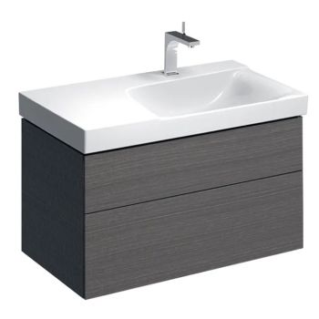 - GEBERIT Xeno2 Szafka pod umywalkę 90 cm prawa, 2 szuflady, szary mat płótno 500516431 - 500.516.43.1 - Łazienki Szydłowski
