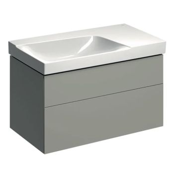 - GEBERIT Xeno2 Szafka pod umywalkę 90 cm lewa, 2 szuflady, ciepły szary mat 500515001 - 500.515.00.1 - Łazienki Szydłowski