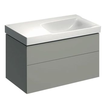 - GEBERIT Xeno2 Szafka pod umywalkę 90 cm prawa, 2 szuflady, ciepły szary mat 500516001 - 500.516.00.1 - Łazienki Szydłowski