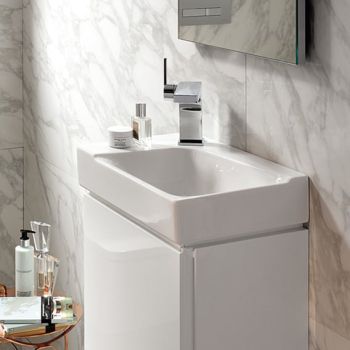 - GEBERIT Xeno2 Umywalka 40 x 28 cm lewa, biały z powłoką kertect 500528011 - 500.528.01.1 - Łazienki Szydłowski