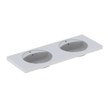  - GEBERIT Preciosa Umywalka podwójna 130 x 55 cm biała 133200000 - 133200000 - Łazienki Szydłowski