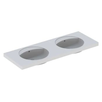  - GEBERIT Preciosa Umywalka podwójna 130 x 55 cm  biała 133220000 - 133220000 - Łazienki Szydłowski