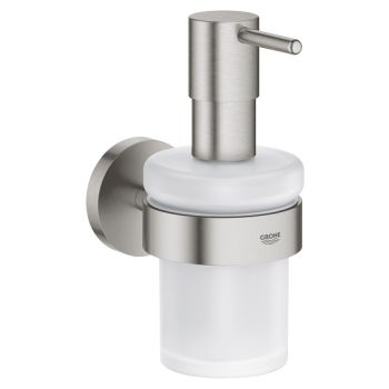 - GROHE-Essentials Dozownik na mydło z uchwytem kolor stal nierdzewna 40448DC1 - 40448DC1 - Łazienki Szydłowski