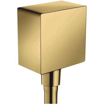 - HANSGROHE FixFit Przyłącze węża Square z zaworem zwrotnym złoty optyczny polerowany 26455990 - 26455990 - Łazienki Szydłowski