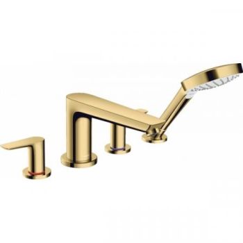  - HANSGROHE Talis E 4-otworowa bateria wannowa złoty optyczny polerowany 71748990 - 71748990 - Łazienki Szydłowski